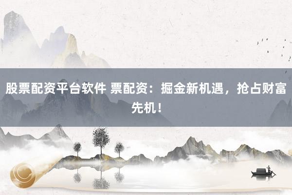 股票配资平台软件 票配资：掘金新机遇，抢占财富先机！
