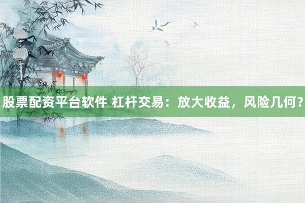 股票配资平台软件 杠杆交易：放大收益，风险几何？