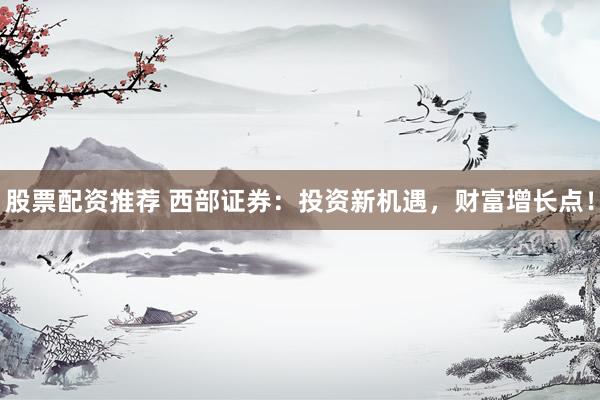 股票配资推荐 西部证券：投资新机遇，财富增长点！