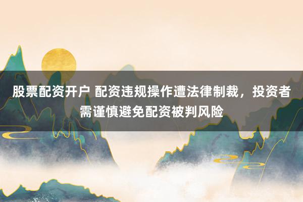 股票配资开户 配资违规操作遭法律制裁，投资者需谨慎避免配资被判风险