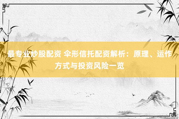 最专业炒股配资 伞形信托配资解析：原理、运作方式与投资风险一览