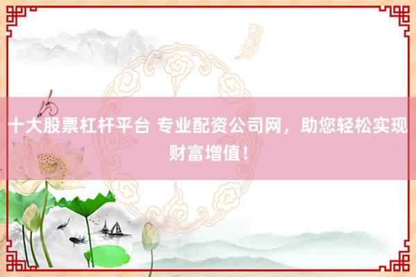 十大股票杠杆平台 专业配资公司网，助您轻松实现财富增值！