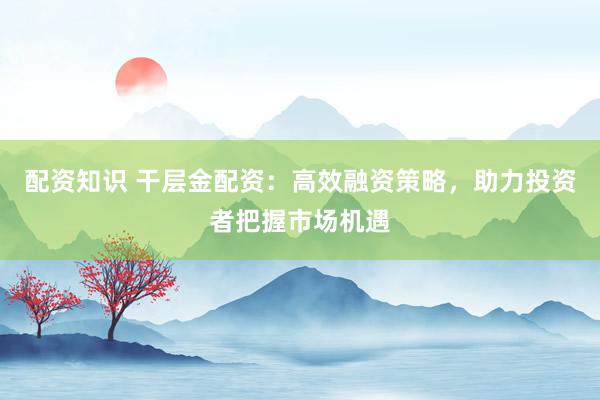 配资知识 干层金配资：高效融资策略，助力投资者把握市场机遇