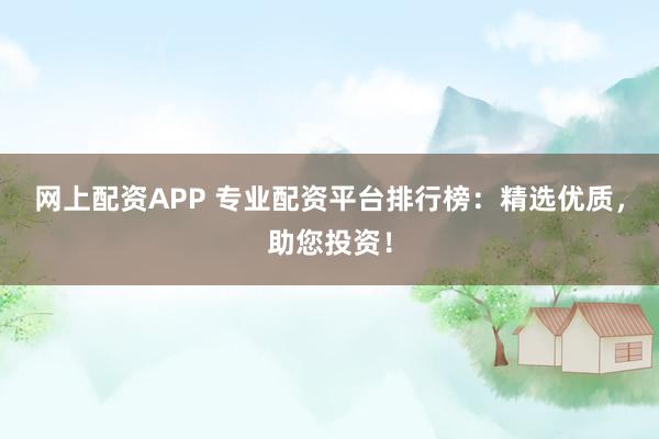 网上配资APP 专业配资平台排行榜：精选优质，助您投资！