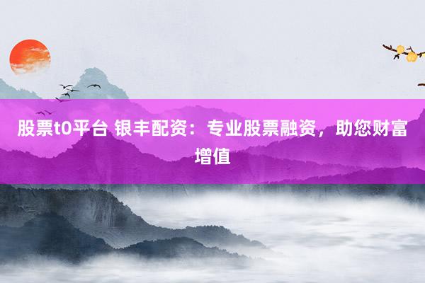 股票t0平台 银丰配资:专业股票融资,助您财富增值