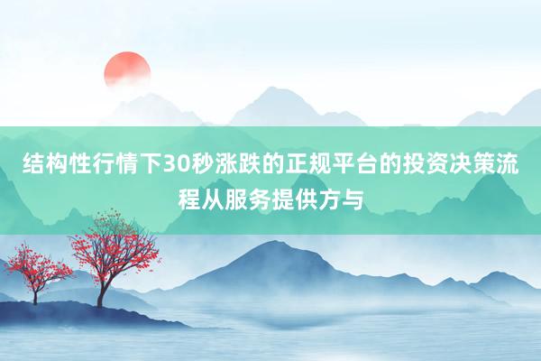 结构性行情下30秒涨跌的正规平台的投资决策流程从服务提供方与