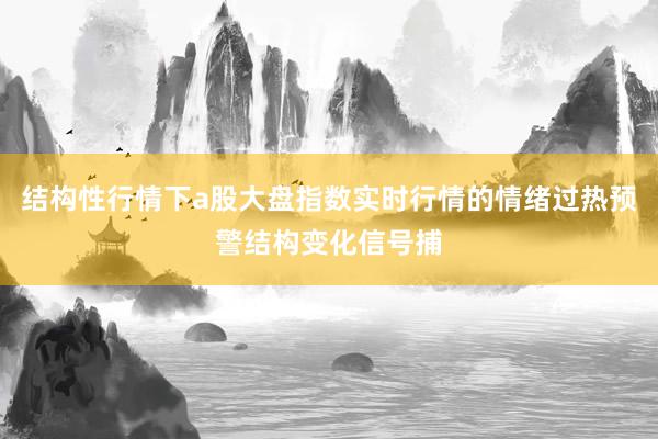 结构性行情下a股大盘指数实时行情的情绪过热预警结构变化信号捕